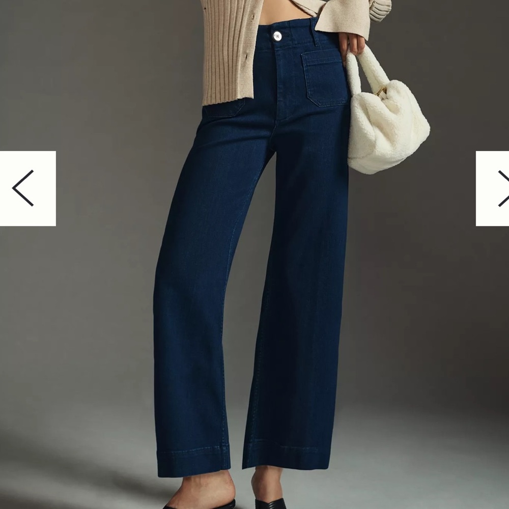 The Colette Cropped High-Rise Wide-Leg Jeans by Maeve, Anthropology